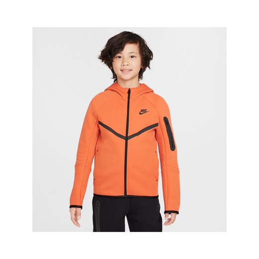 Rozpinana bluza z kapturem dla dużych dzieci Nike Sportswear Tech Fleece - Pomarańczowy ze sklepu Nike poland w kategorii Spodnie męskie - zdjęcie 178603009