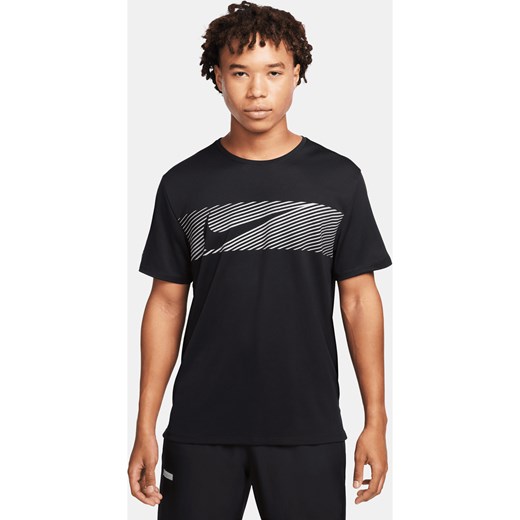 Męska koszulka z krótkim rękawem do biegania Dri-FIT UV Nike Miler Flash - Czerń ze sklepu Nike poland w kategorii T-shirty męskie - zdjęcie 178603029