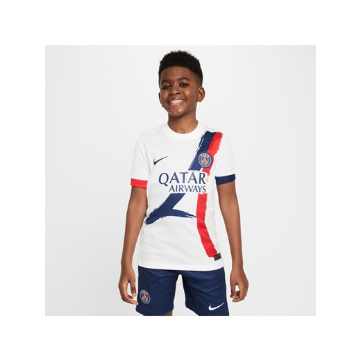 Koszulka piłkarska dla dużych dzieci Nike Dri-FIT Paris Saint-Germain Stadium 2024/25 (wersja wyjazdowa) – replika - Biel ze sklepu Nike poland w kategorii T-shirty chłopięce - zdjęcie 178603417