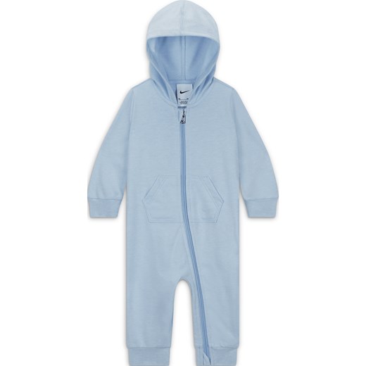 Pajacyk z kapturem dla niemowląt (0–9 M) Nike Baby Essentials - Niebieski ze sklepu Nike poland w kategorii Odzież dla niemowląt - zdjęcie 178603476