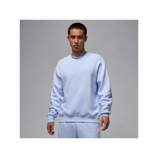 Męska bluza dresowa z półokrągłym dekoltem Jordan Brooklyn Fleece - Niebieski ze sklepu Nike poland w kategorii Bluzy męskie - zdjęcie 178603499