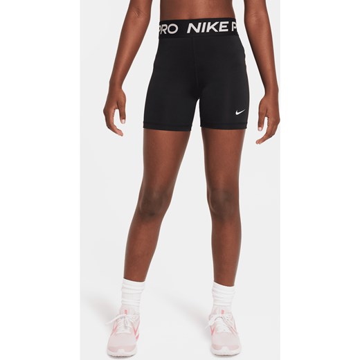 Spodenki dla dziewcząt Nike Pro - Czerń ze sklepu Nike poland w kategorii Szorty - zdjęcie 178603636