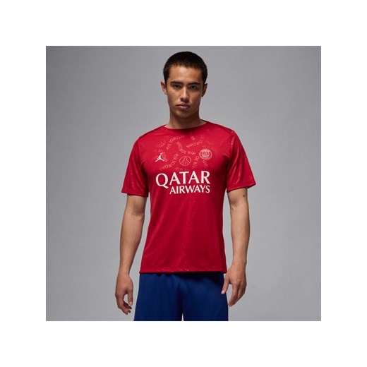 Męska przedmeczowa koszulka piłkarska z krótkim rękawem Jordan Dri-FIT Paris Saint-Germain Academy Pro (wersja czwarta) - Czerwony ze sklepu Nike poland w kategorii T-shirty męskie - zdjęcie 178603648