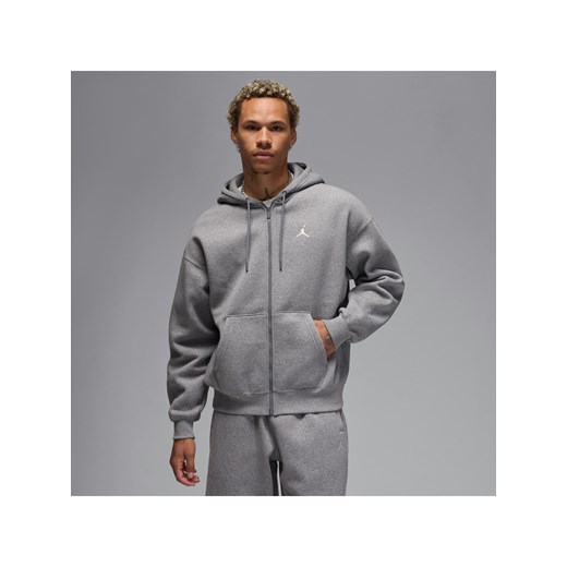 Męska bluza o kroju oversize z kapturem i zamkiem na całej długości Jordan Brooklyn Fleece - Szary ze sklepu Nike poland w kategorii Bluzy męskie - zdjęcie 178604318