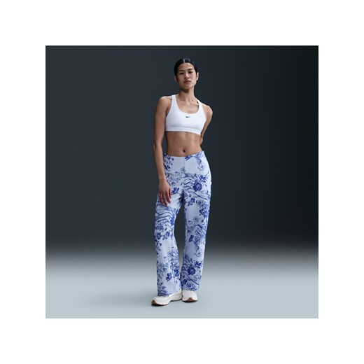 Damskie żakardowe spodnie dresowe ze średnim stanem Nike Sportswear Collection - Biel ze sklepu Nike poland w kategorii Spodnie damskie - zdjęcie 178604329