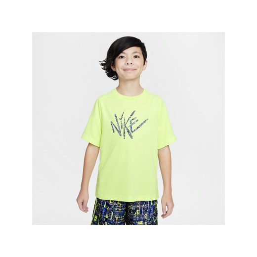 Koszulka z krótkim rękawem dla dużych dzieci (chłopców) Dri-FIT Nike Multi - Żółty ze sklepu Nike poland w kategorii T-shirty chłopięce - zdjęcie 178604349