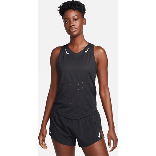 Damska koszulka bez rękawów do biegania Dri-FIT ADV Nike AeroSwift - Czerń ze sklepu Nike poland w kategorii Bluzki damskie - zdjęcie 178604385