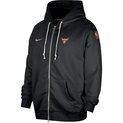 Męska bluza z kapturem i zamkiem na całej długości Nike Dri-FIT Chicago Bulls Standard Issue - Czerń ze sklepu Nike poland w kategorii Bluzy męskie - zdjęcie 178604556
