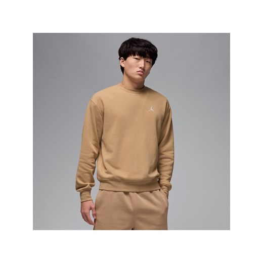 Męska bluza dresowa z półokrągłym dekoltem Jordan Brooklyn Fleece - Brązowy ze sklepu Nike poland w kategorii Bluzy męskie - zdjęcie 178604677