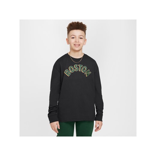 T-shirt z długim rękawem dla dużych dzieci (chłopców) Max90 Nike NBA Boston Celtics City Edition 2023/24 - Czerń ze sklepu Nike poland w kategorii T-shirty chłopięce - zdjęcie 178604708