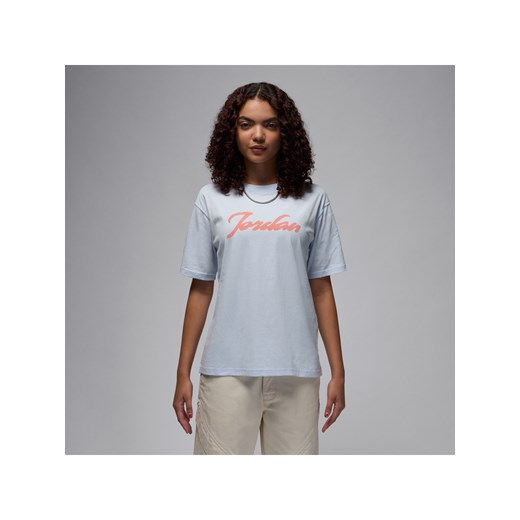 Damski T-shirt z nadrukiem Jordan - Szary ze sklepu Nike poland w kategorii Bluzki damskie - zdjęcie 178604825