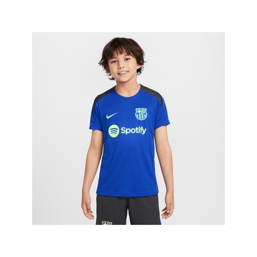 Dzianinowa koszulka piłkarska z krótkim rękawem dla dużych dzieci Nike Dri-FIT FC Barcelona Strike (wersja trzecia) - Niebieski ze sklepu Nike poland w kategorii T-shirty chłopięce - zdjęcie 178604928