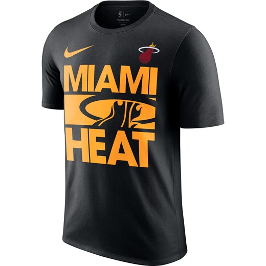T-shirt męski Nike NBA Miami Heat Courtside - Czerń ze sklepu Nike poland w kategorii T-shirty męskie - zdjęcie 178605026