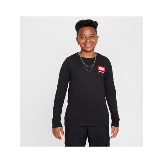 T-shirt z długim rękawem dla dużych dzieci (chłopców) Nike NBA Chicago Bulls Essential - Czerń ze sklepu Nike poland w kategorii T-shirty chłopięce - zdjęcie 178605199