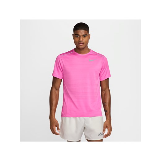 Męska koszulka z krótkim rękawem do biegania Nike Miler - Różowy ze sklepu Nike poland w kategorii T-shirty męskie - zdjęcie 178605288