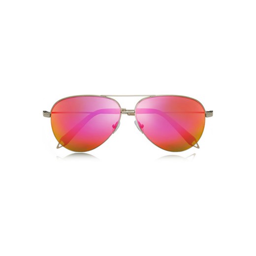 Aviator-style rose gold-tone mirrored sunglasses net-a-porter rozowy Aviatory damskie