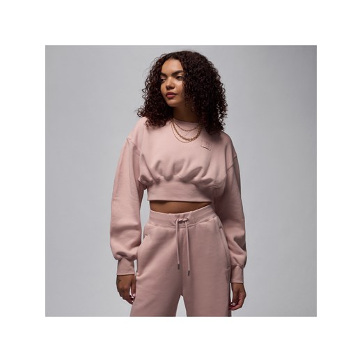 Damska bluza dresowa o skróconym kroju Jordan Flight Fleece - Różowy ze sklepu Nike poland w kategorii Bluzy damskie - zdjęcie 178605778