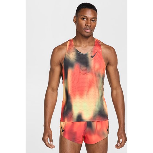 Męska koszulka bez rękawów do biegania Dri-FIT ADV Nike AeroSwift Elite Entry - Żółty ze sklepu Nike poland w kategorii T-shirty męskie - zdjęcie 178605809
