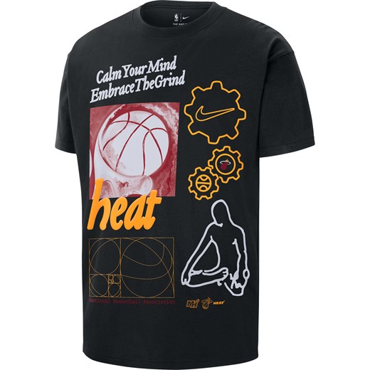 T-shirt męski Nike NBA Max90 Miami Heat Courtside - Czerń ze sklepu Nike poland w kategorii T-shirty męskie - zdjęcie 178605889