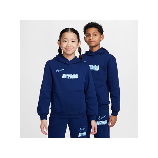 Bluza z kapturem dla dużych dzieci Erling Haaland Club Fleece - Niebieski ze sklepu Nike poland w kategorii Bluzy chłopięce - zdjęcie 178605978