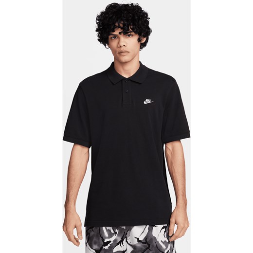 Męska koszulka polo z krótkim rękawem Nike Club - Czerń ze sklepu Nike poland w kategorii T-shirty męskie - zdjęcie 178606065