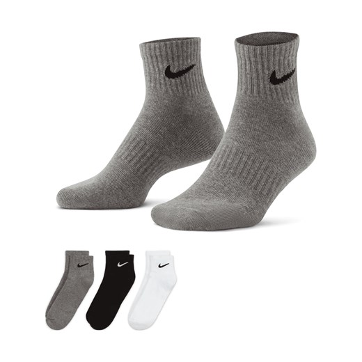 Skarpety treningowe do kostki Nike Everyday Cushioned (3 pary) - Wielokolorowe ze sklepu Nike poland w kategorii Skarpetki damskie - zdjęcie 178606109