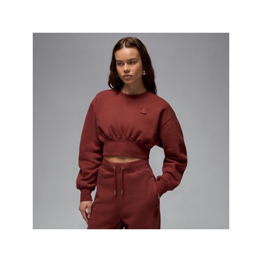 Damska bluza dresowa o skróconym kroju Jordan Flight Fleece - Brązowy ze sklepu Nike poland w kategorii Bluzy damskie - zdjęcie 178606116