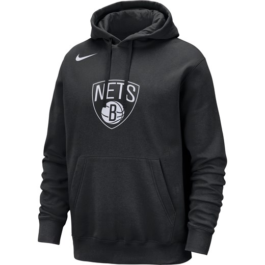 Męska bluza z kapturem Nike NBA Brooklyn Nets Club - Czerń ze sklepu Nike poland w kategorii Bluzy męskie - zdjęcie 178606188