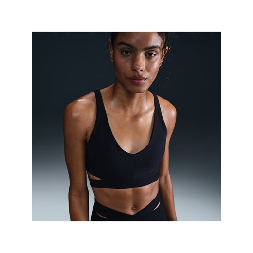Damski stanik sportowy z wkładkami zapewniający lekkie wsparcie Nike Zenvy Rib - Czerń ze sklepu Nike poland w kategorii Biustonosze - zdjęcie 178606306