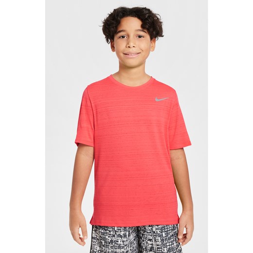 Koszulka treningowa dla dużych dzieci (chłopców) Nike Dri-FIT Miler - Czerwony Nike XL Nike poland
