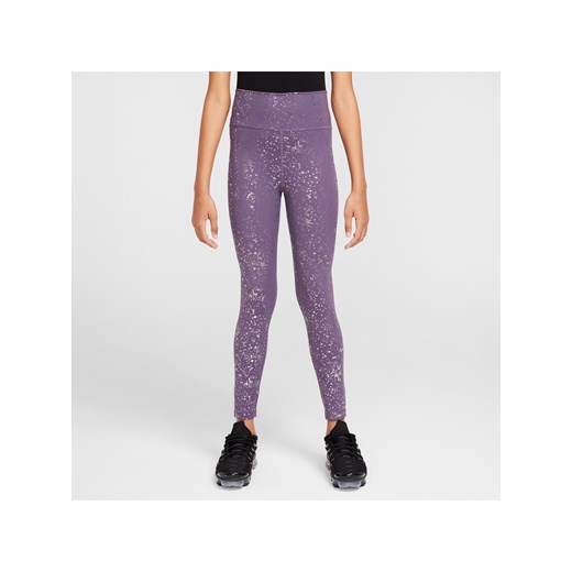 Legginsy z wysokim stanem dla dużych dzieci (dziewcząt) Dri-FIT Nike One - Fiolet ze sklepu Nike poland w kategorii Spodnie dziewczęce - zdjęcie 178606628