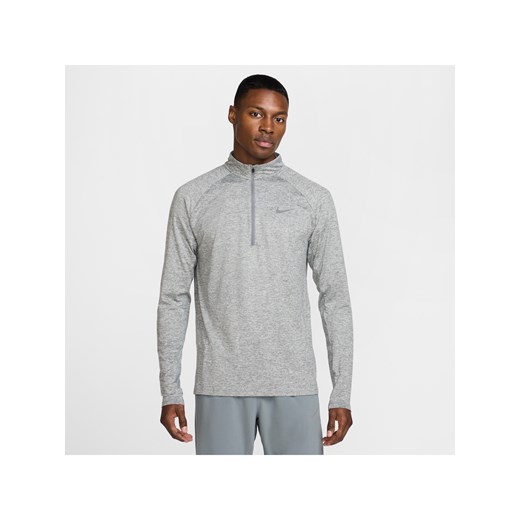 Męska bluza do biegania z zamkiem 1/4 Dri-FIT Nike Stride - Szary ze sklepu Nike poland w kategorii Bluzy męskie - zdjęcie 178606945