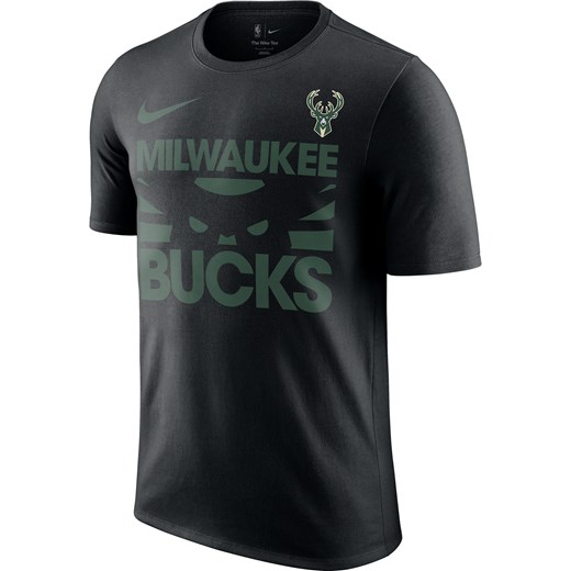 T-shirt męski Nike NBA Milwaukee Bucks Courtside - Czerń ze sklepu Nike poland w kategorii T-shirty męskie - zdjęcie 178607067