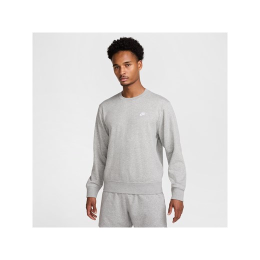 Męska bluza z dzianiny dresowej Nike Club - Szary ze sklepu Nike poland w kategorii Bluzy męskie - zdjęcie 178607465