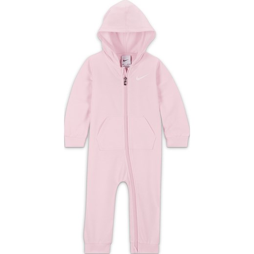 Pajacyk dla niemowląt Nike Essentials Hooded Coverall - Różowy ze sklepu Nike poland w kategorii Odzież dla niemowląt - zdjęcie 178607485