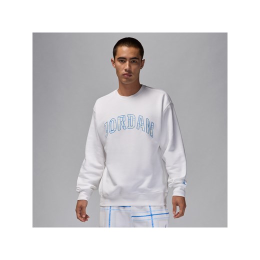 Męska dzianinowa bluza dresowa z półokrągłym dekoltem Jordan Essentials - Biel ze sklepu Nike poland w kategorii Bluzy męskie - zdjęcie 178607536