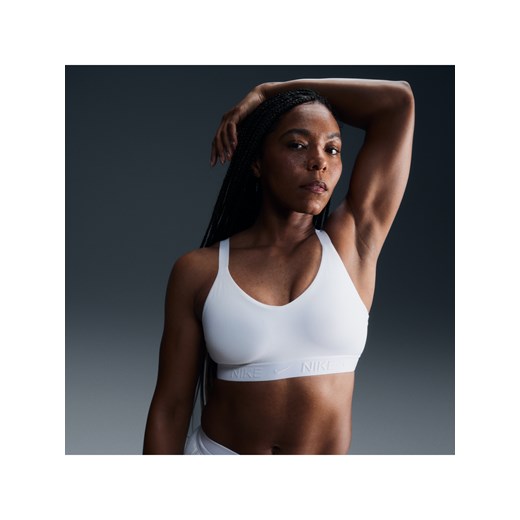 Damski regulowany stanik sportowy z wkładkami Nike Indy Medium Support - Biel ze sklepu Nike poland w kategorii Biustonosze - zdjęcie 178607708