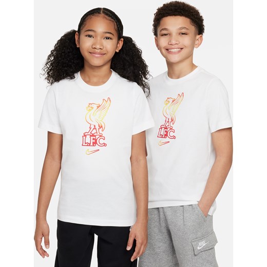 T-shirt piłkarski dla dużych dzieci Nike Liverpool F.C. - Biel ze sklepu Nike poland w kategorii T-shirty chłopięce - zdjęcie 178607837