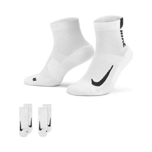 Krótkie skarpety do biegania Nike Multiplier (2 pary) - Biel ze sklepu Nike poland w kategorii Skarpetki męskie - zdjęcie 178607848