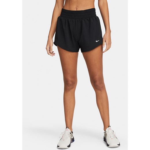 Damskie spodenki ze średnim stanem i wszytą bielizną Dri-FIT Nike One 7,5 cm - Czerń ze sklepu Nike poland w kategorii Szorty - zdjęcie 178607976