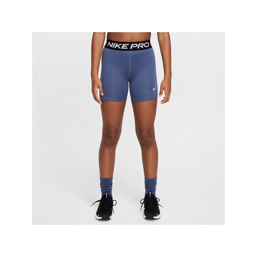 Spodenki dla dziewcząt Nike Pro - Niebieski ze sklepu Nike poland w kategorii Szorty - zdjęcie 178608076