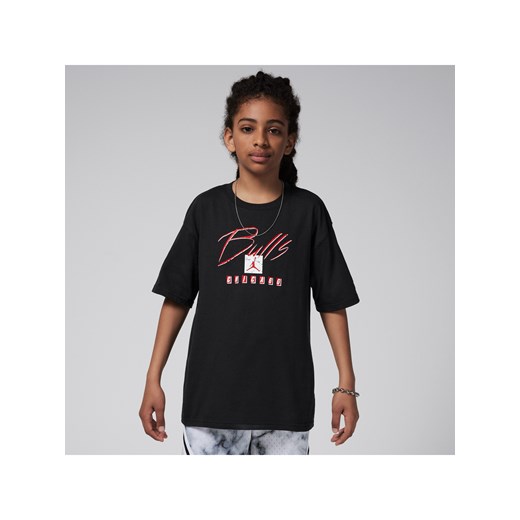 T-shirt dla dużych dzieci (chłopców) Max90 Nike NBA Chicago Bulls Courtside Statement Edition - Czerń ze sklepu Nike poland w kategorii T-shirty chłopięce - zdjęcie 178608086