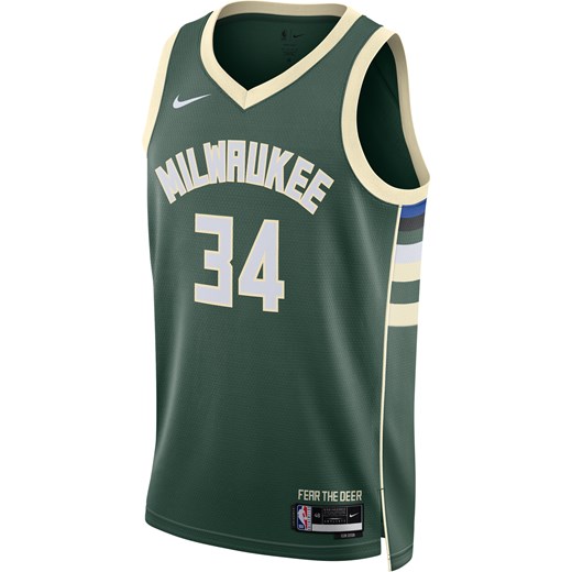 Koszulka męska Nike Dri-FIT NBA Swingman Milwaukee Bucks Icon Edition 2022/23 - Zieleń ze sklepu Nike poland w kategorii T-shirty męskie - zdjęcie 178608167