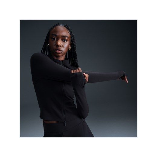 Damska koszulka z długim rękawem i zamkiem na całej długości Dri-FIT Nike Zenvy - Czerń ze sklepu Nike poland w kategorii Bluzki damskie - zdjęcie 178608169