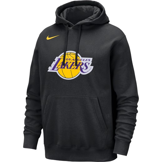 Męska bluza z kapturem NBA Nike Los Angeles Lakers Club - Czerń ze sklepu Nike poland w kategorii Bluzy męskie - zdjęcie 178608196
