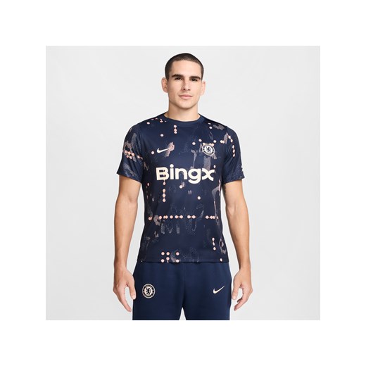 Męska przedmeczowa koszulka piłkarska z krótkim rękawem Nike Dri-FIT Chelsea F.C. Academy Pro SE - Niebieski ze sklepu Nike poland w kategorii T-shirty męskie - zdjęcie 178608299