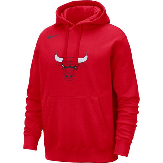 Męska bluza z kapturem NBA Nike Chicago Bulls Club - Czerwony ze sklepu Nike poland w kategorii Bluzy męskie - zdjęcie 178608356