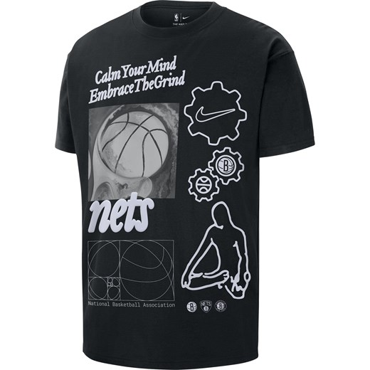 T-shirt męski Nike NBA Max90 Brooklyn Nets Courtside - Czerń ze sklepu Nike poland w kategorii T-shirty męskie - zdjęcie 178608946