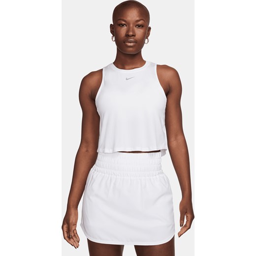 Damska koszulka bez rękawów o skróconym kroju Dri-FIT Nike One Classic - Biel ze sklepu Nike poland w kategorii Bluzki damskie - zdjęcie 178608997