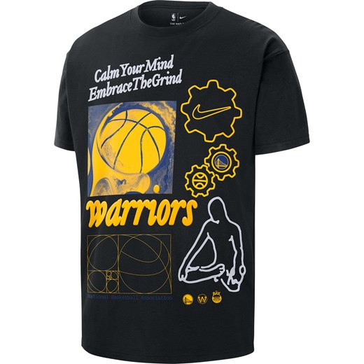T-shirt męski Nike NBA Max90 Golden State Warriors Courtside - Czerń ze sklepu Nike poland w kategorii T-shirty męskie - zdjęcie 178609088